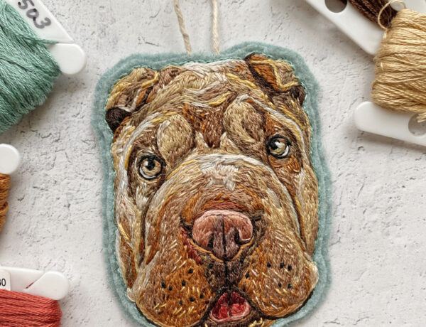 Custom pet portrait patch by Brown Paper Stitch