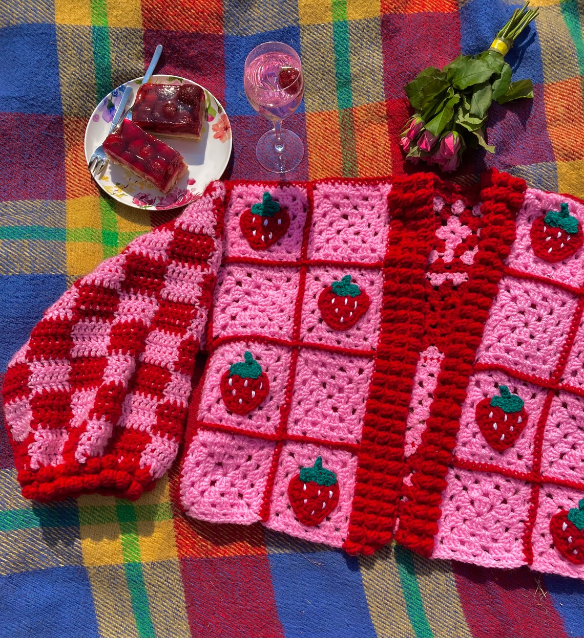 Strawberry crochet cardigan pattern