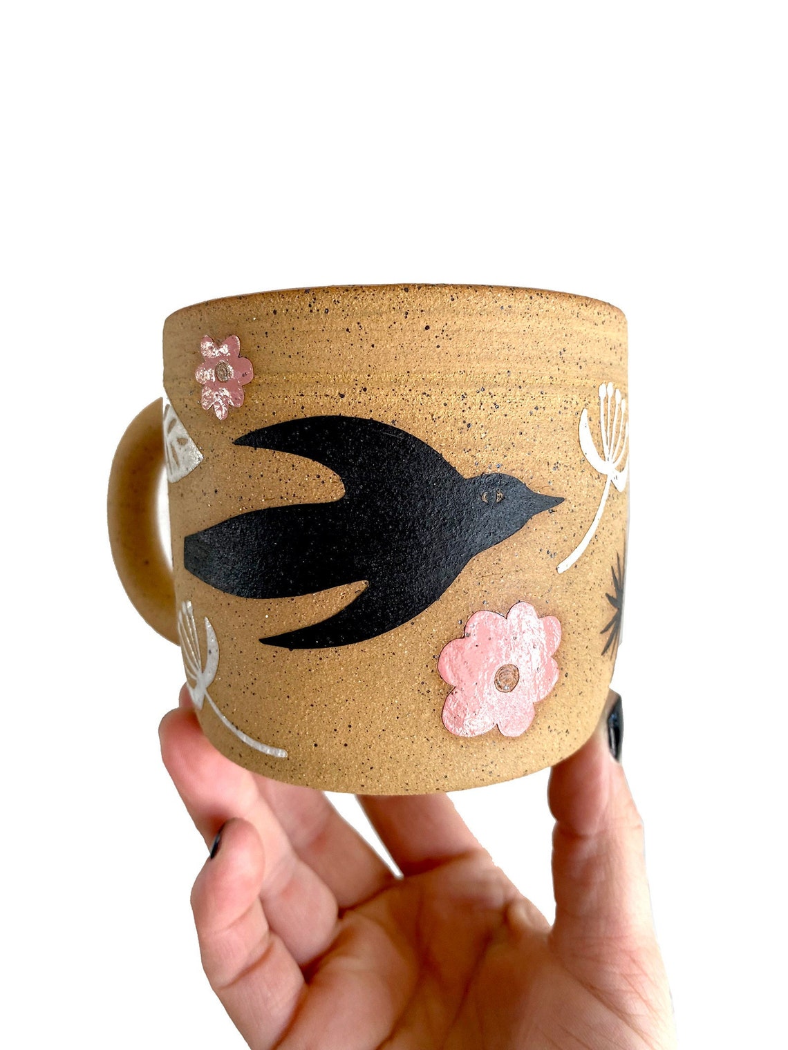 Handcrafted bird mug