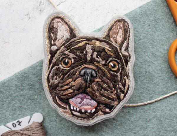 Custom pet portrait patch by Brown Paper Stitch