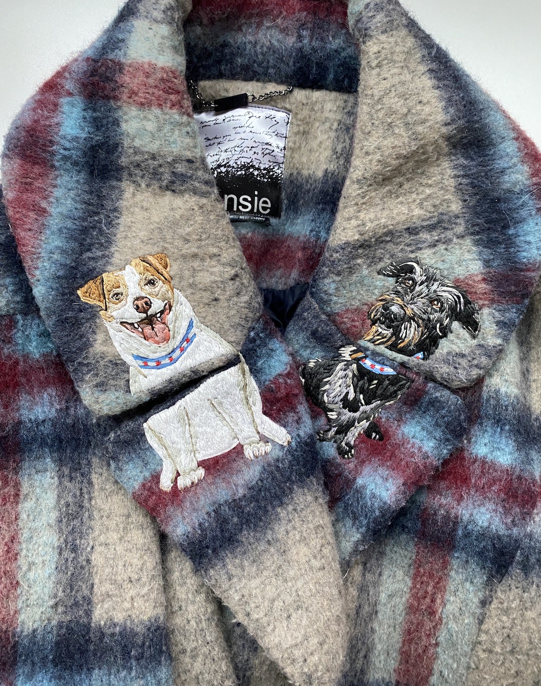 Custom pet portrait on clothing by Brown Paper Stitch