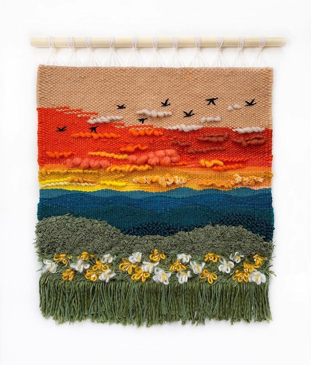 Weaving landscape art by Painted Sky Textile