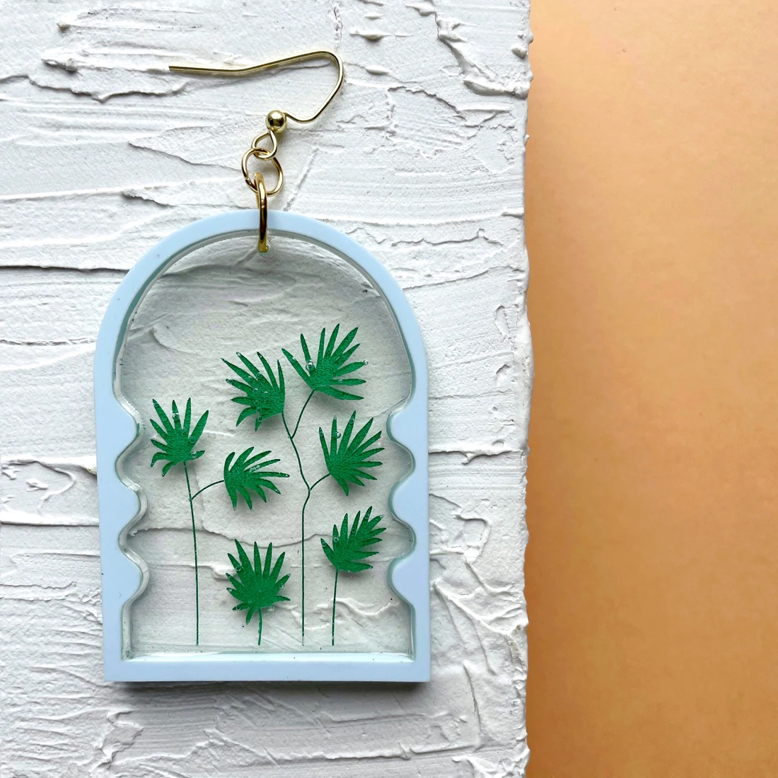 Palm window earrings