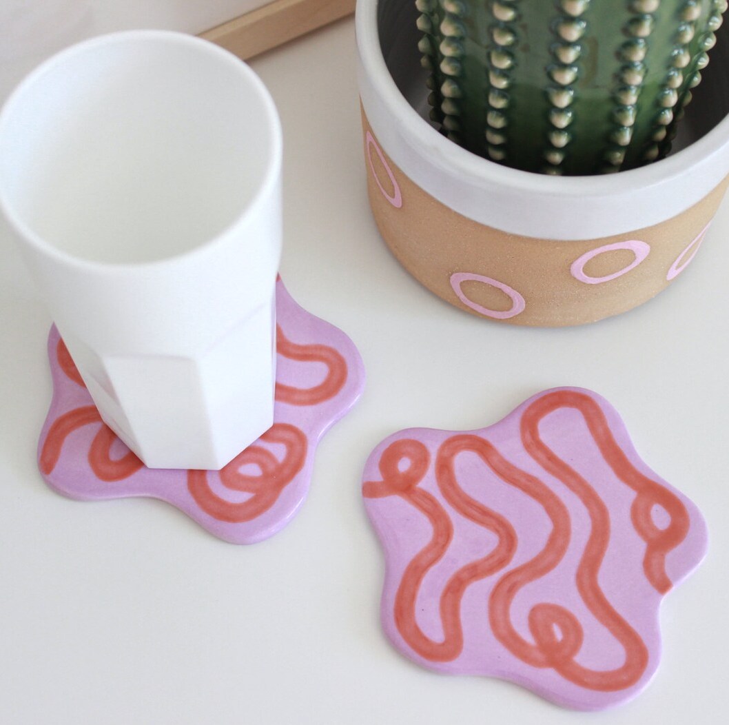 Squiggle coasters