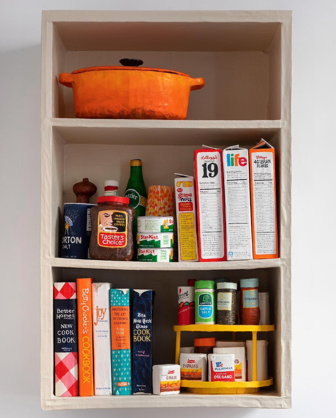 Paper mache food cabinet by Bernie Kaminski