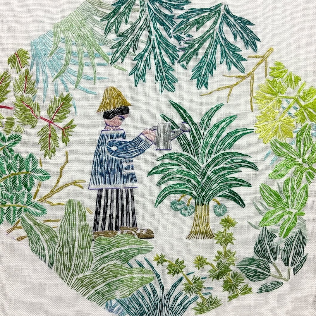 Embroidery illustration by Iyo Okiyuma