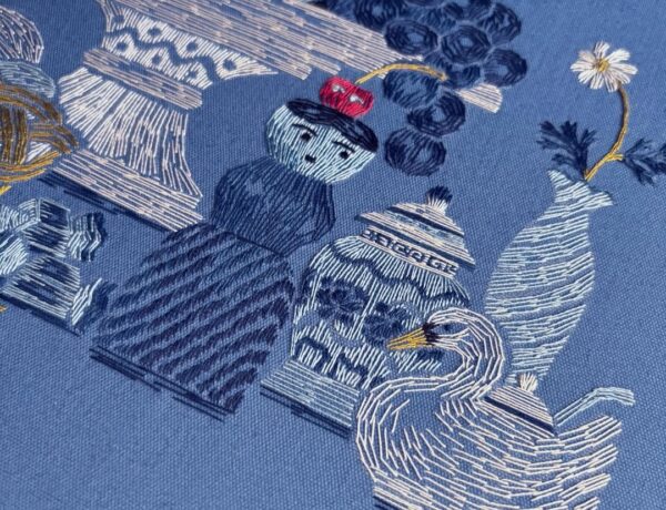 Embroidery illustration by Iyo Okiyuma