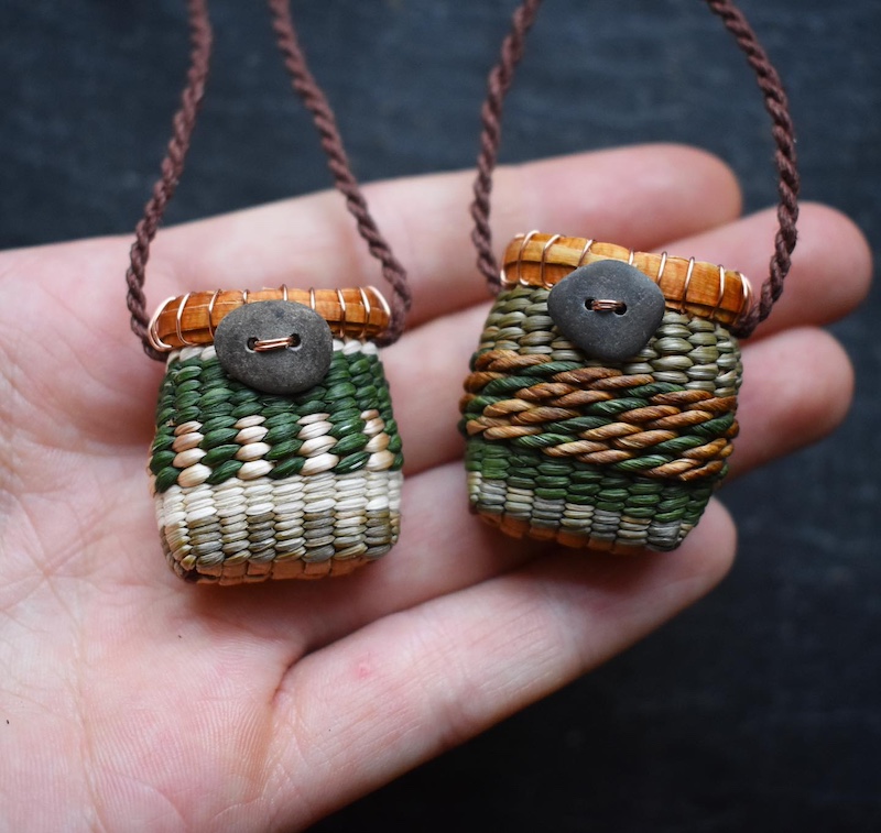 Miniature Woven Baskets by Foraged Fibres